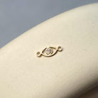Cubic Zirconia Evil Eye Connector Charm 14K Gold Filled
