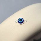 Blue Evil Eye Connector Charm Sterling Silver