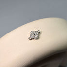 Sterling Silver Crystal Clover Connector