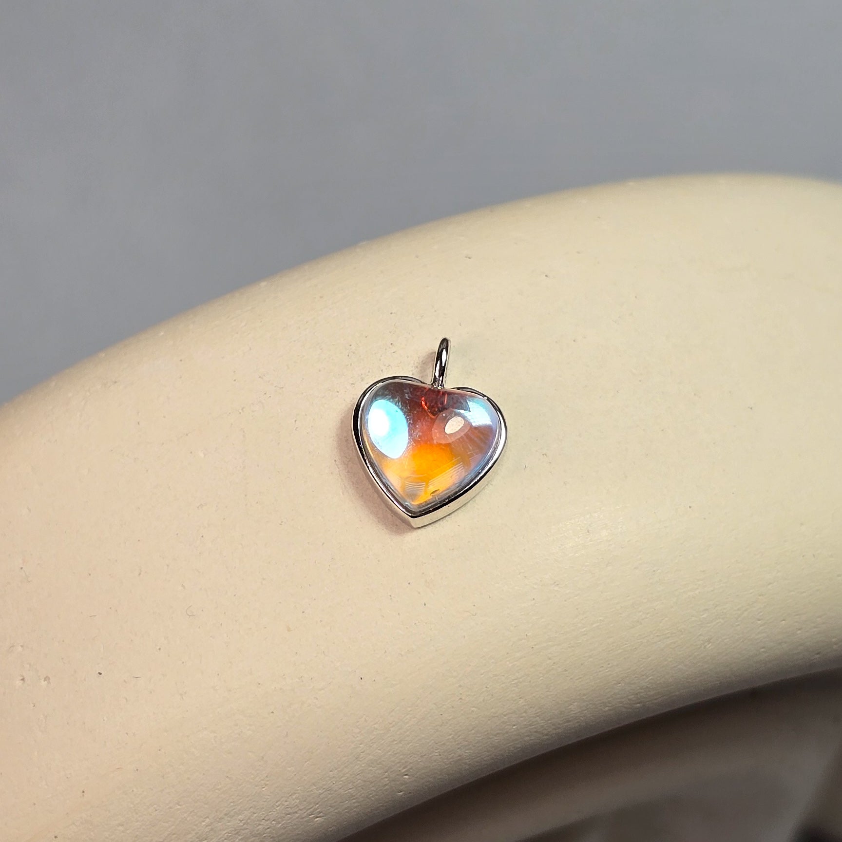 Heart Moonstone Pendant Charm