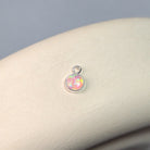4Mm Pink Opal Pendant Charm Sterling Silver