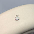 4Mm White Opal Pendant Charm Sterling Silver