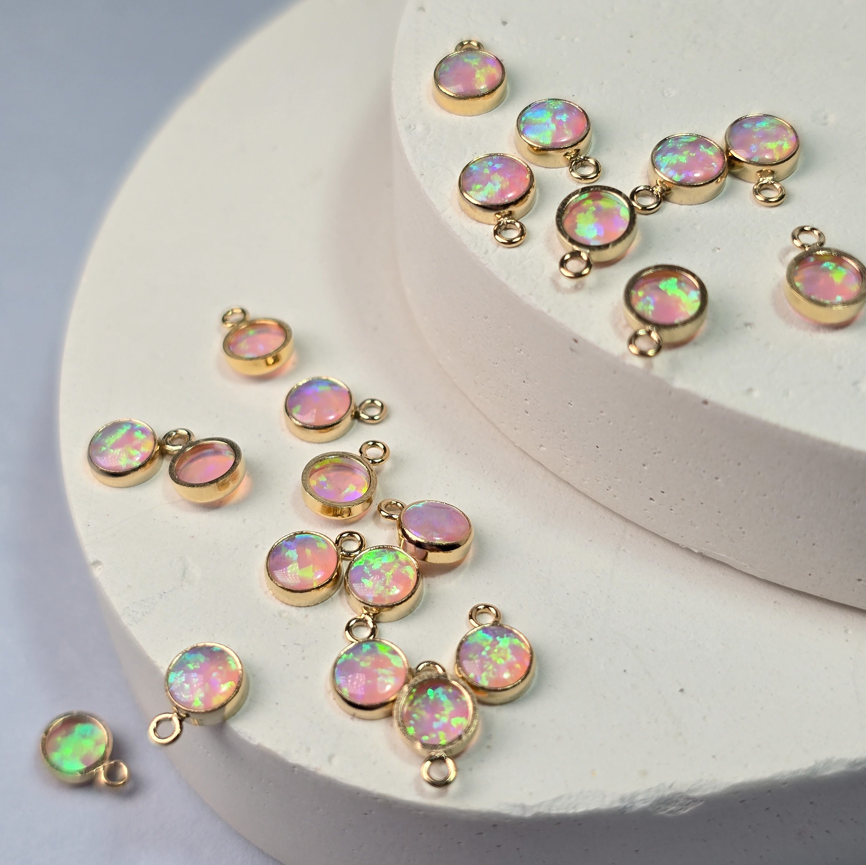 4Mm Pink Opal Pendant Charm