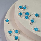 4Mm Blue Cat’s Eye Connector Charm