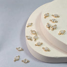 4Mm White Cat’s Eye Connector Charm