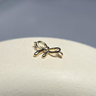 Luxury 9K Solid Gold Bow Connector Charm