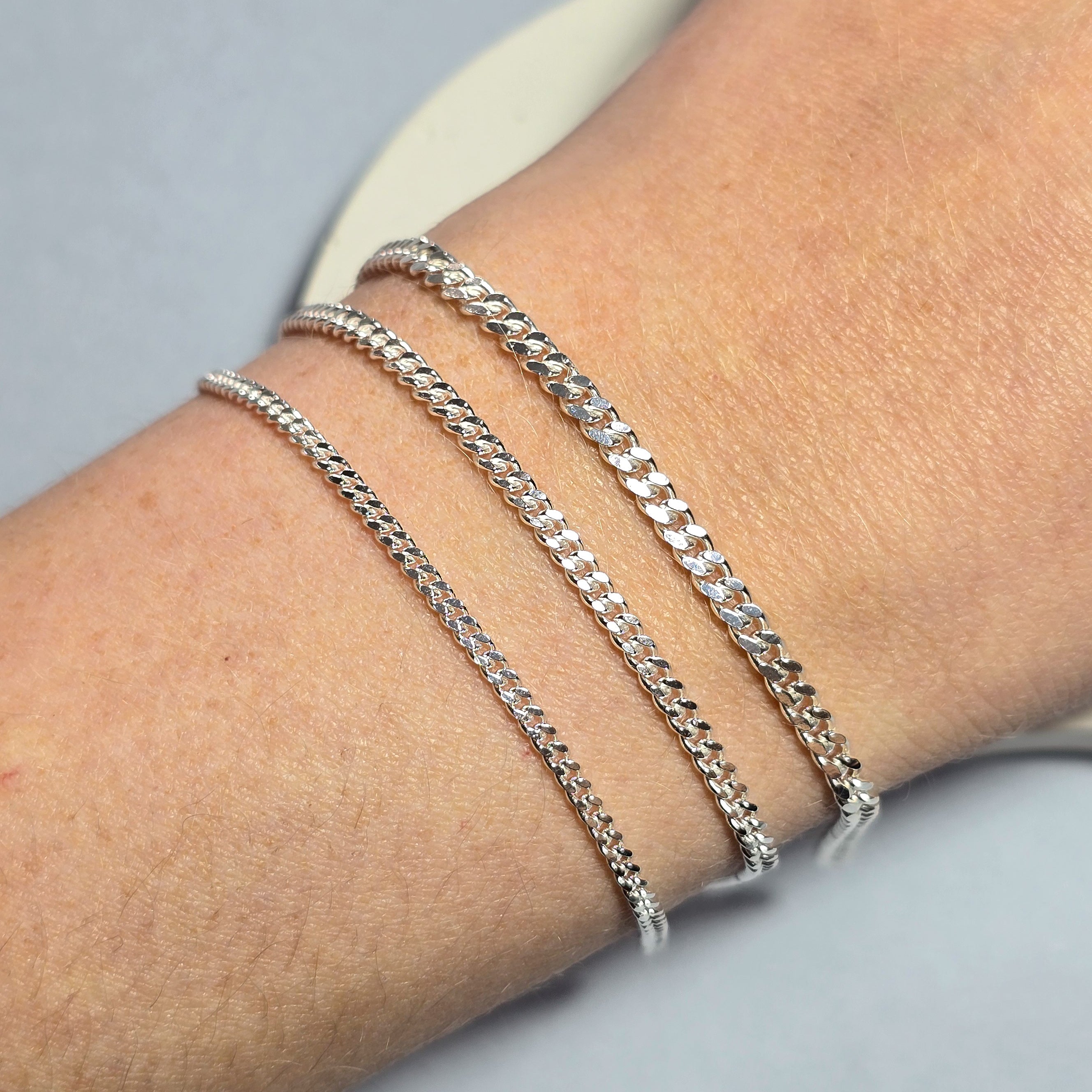 Sterling Silver 3Mm Chunky Curb Chain