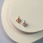 6Mm Crystal Rhombus Pendant Sterling Silver / Pink Tourmaline