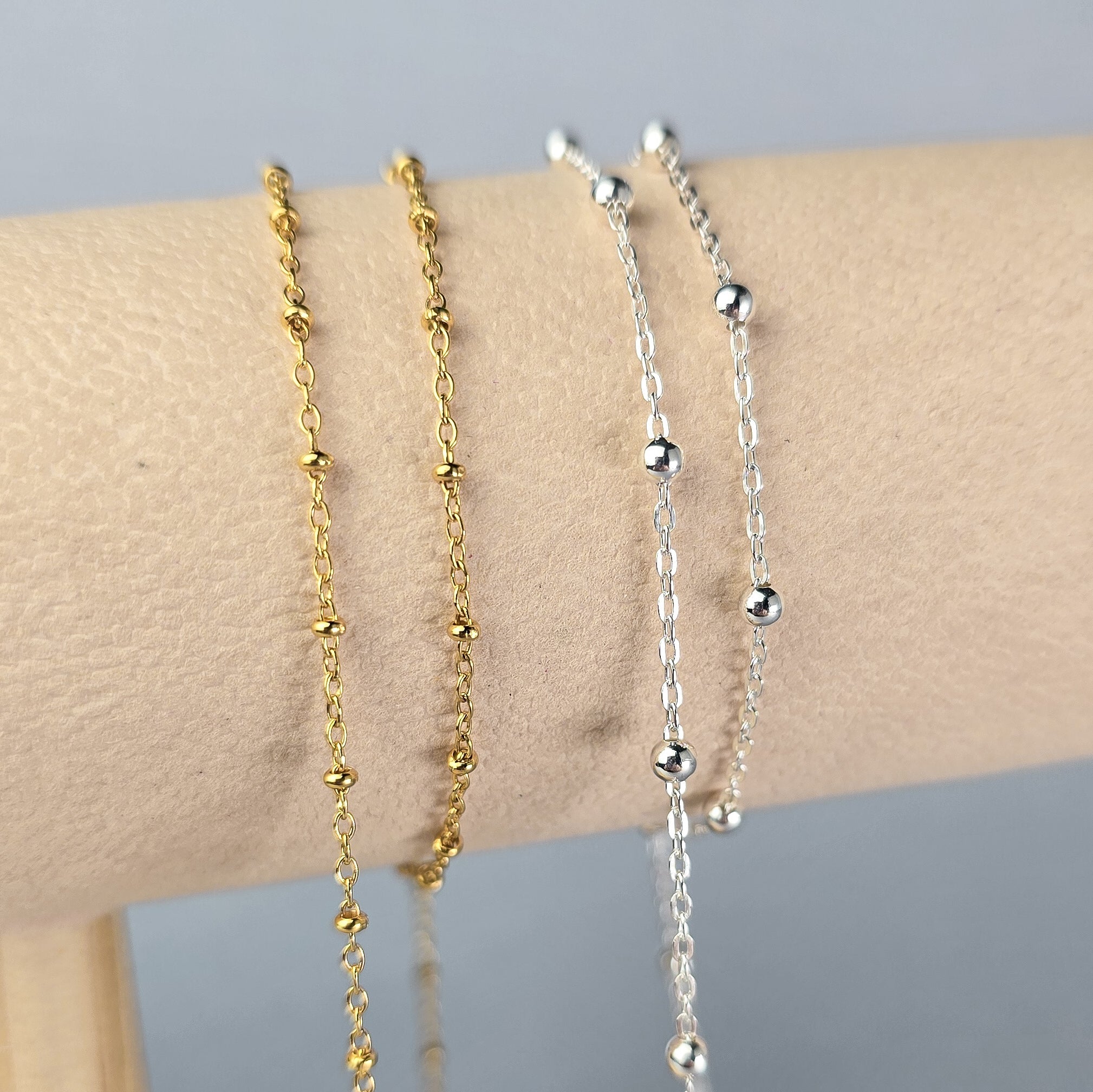 1.35mm Satellite Chain - 14K Gold Filled & 925 Sterling Silver