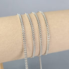 2.5mm 925 Sterling Silver Cuban Curb Chain 1 meter