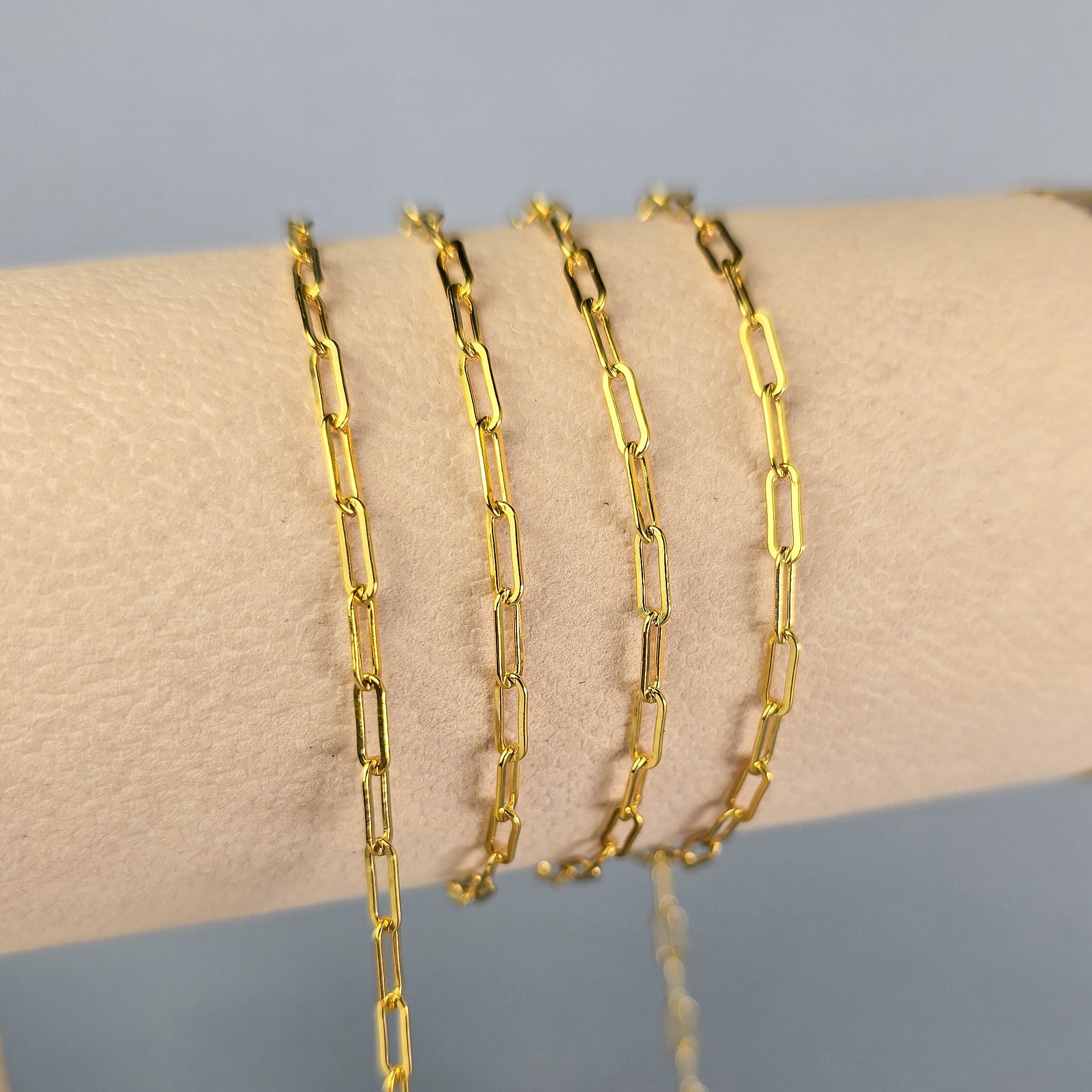 2.5mm Chunky Paperclip Chain - 14K Gold Filled & 925 Sterling Silver 14K Gold Filled / 1 Meter