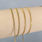 2mm Cuban Curb Chain - 14K Gold Filled & 925 Sterling Silver 14K Gold Filled / 1 Meter