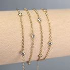 1.7mm Flat Cable Cubic Zirconia Chain - 14k Gold Filled 1 meter