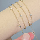1.7mm Flat Cable Cubic Zirconia Chain - 14k Gold Filled 1 meter