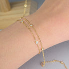 1.7mm Flat Cable Cubic Zirconia Chain - 14k Gold Filled 1 meter