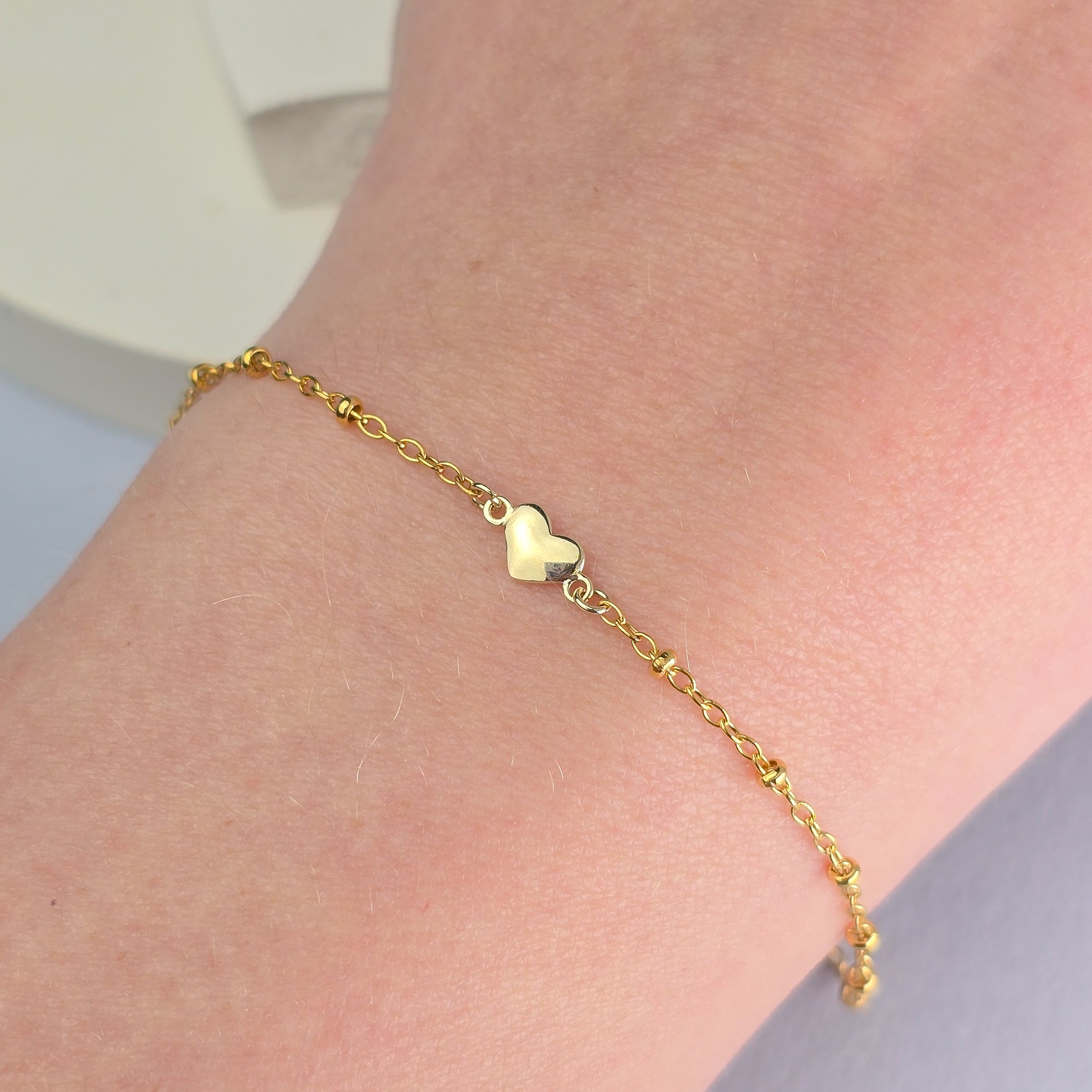 Luxury 9k Solid Gold Heart Connector Charm