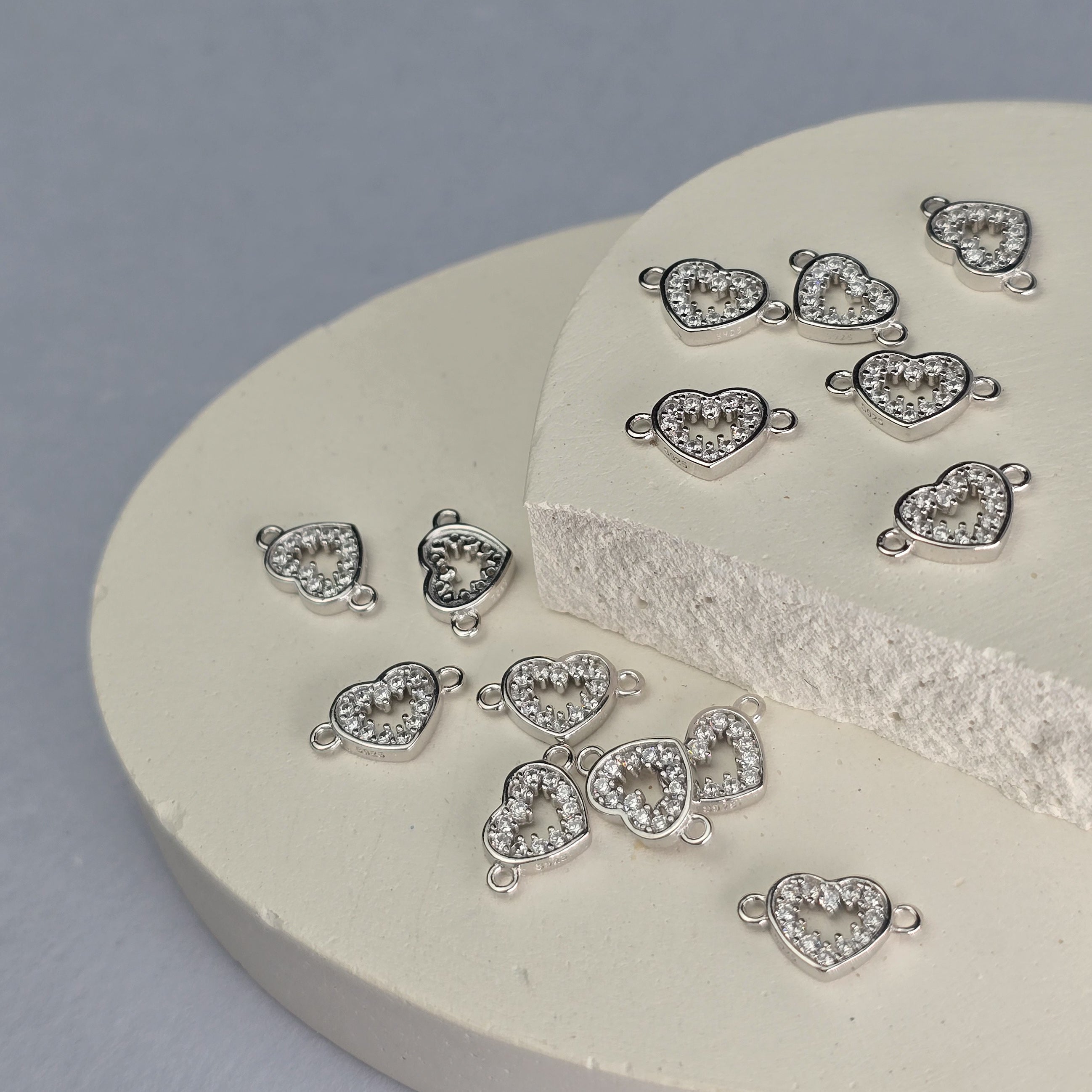 Crystal Hollow Heart Connector