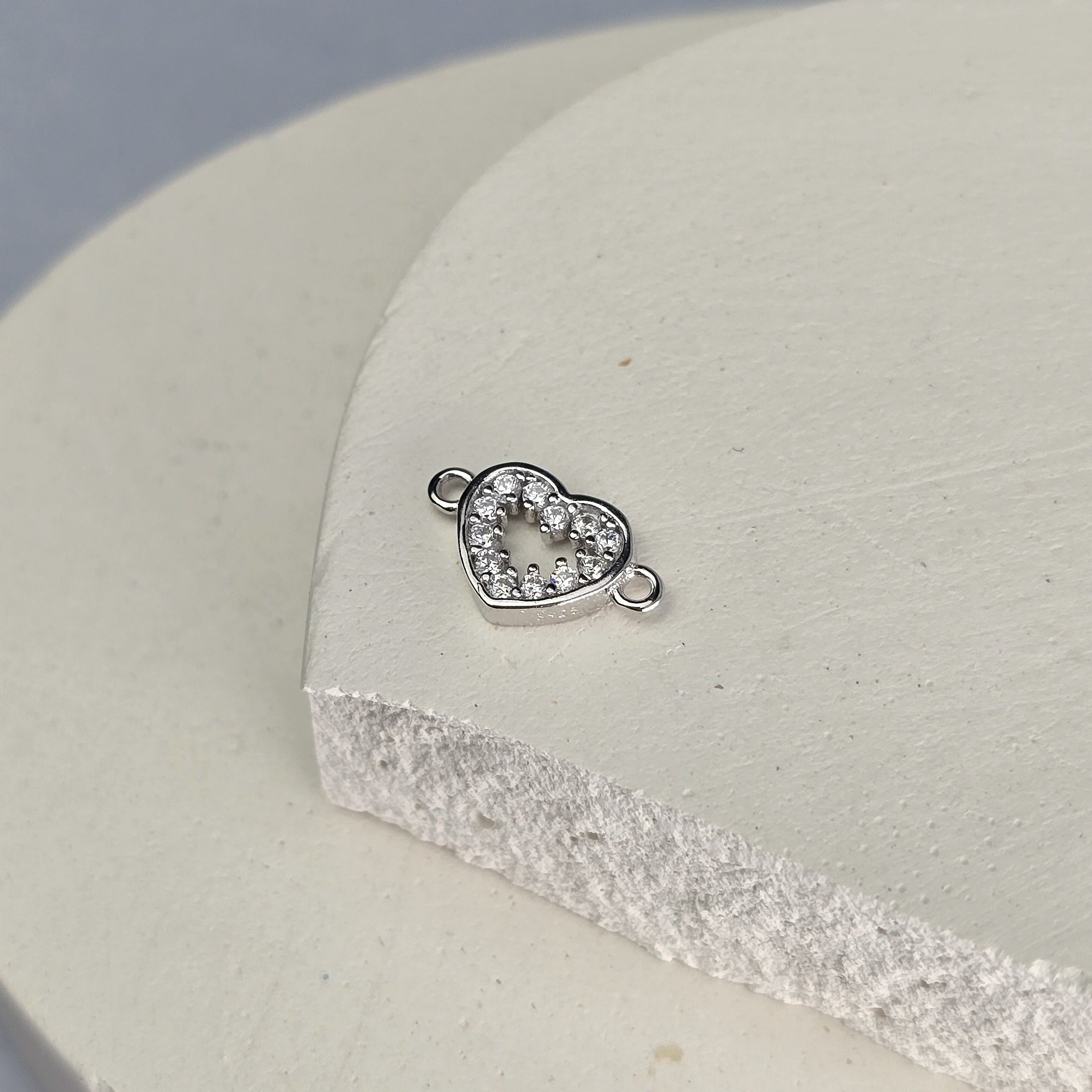 Crystal Hollow Heart Connector