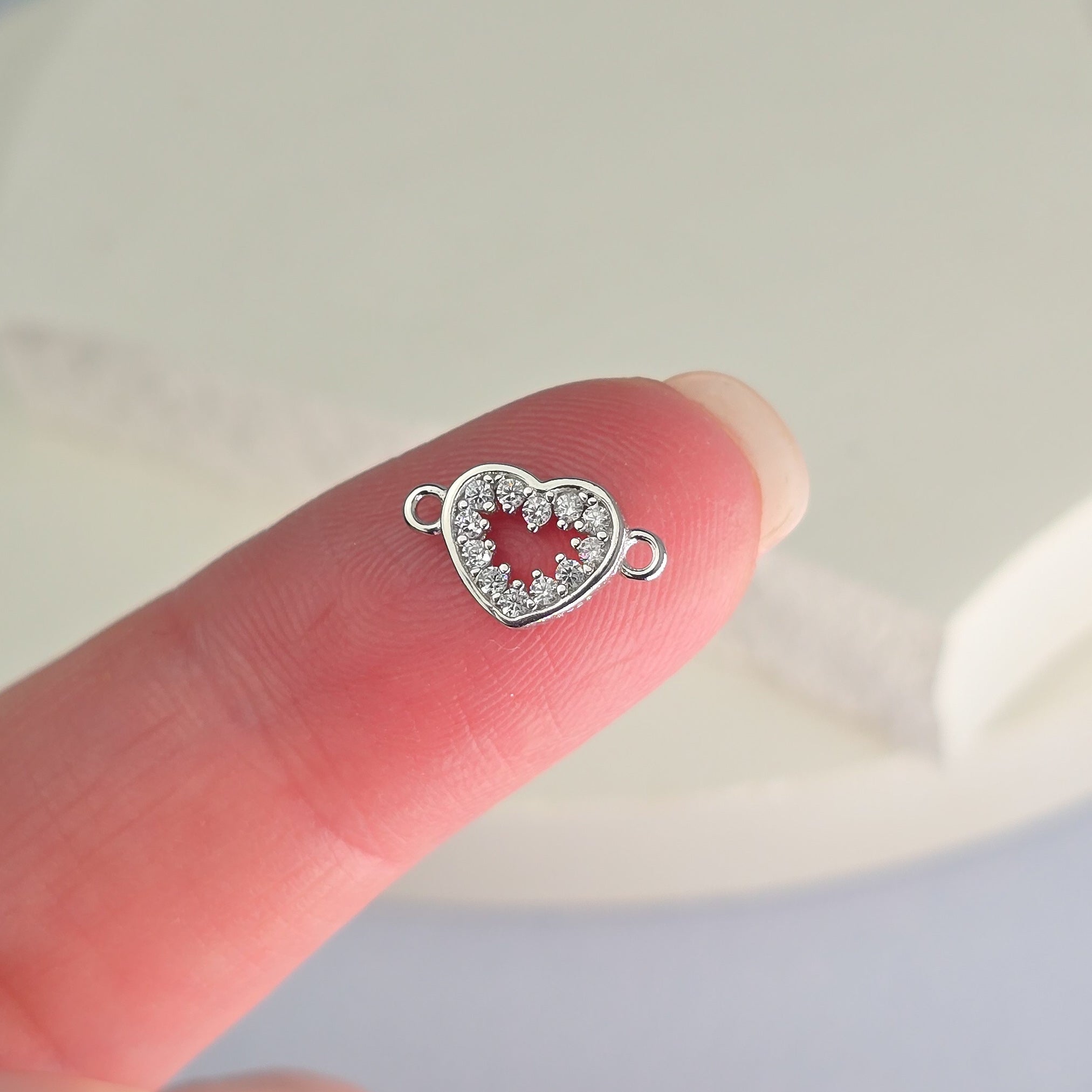Crystal Hollow Heart Connector