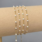1.7mm White Enamel Flat Cable Chain - 925 Sterling Silver & 14k Gold Filled 14K Gold Filled / 1 Meter