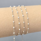 1.7mm White Enamel Flat Cable Chain - 925 Sterling Silver & 14k Gold Filled 925 Sterling Silver / 1 Meter