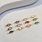 6mm Marquise Birthstone Connector 14k Gold Filled / Set of 13 Birthstones