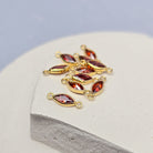 6mm Marquise Birthstone Connector 14k Gold Filled / January - Garnet