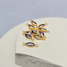 6mm Marquise Birthstone Connector 14k Gold Filled / February - Amethyst