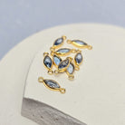6mm Marquise Birthstone Connector 14k Gold Filled / March - Aquamarine