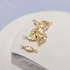 6mm Marquise Birthstone Connector 14k Gold Filled / April - Crystal