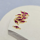 6mm Marquise Birthstone Connector 14k Gold Filled / July - Ruby