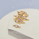 6mm Marquise Birthstone Connector 14k Gold Filled / October - Pink Tourmaline