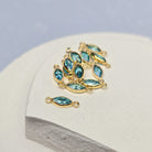 6mm Marquise Birthstone Connector 14k Gold Filled / December - Blue Zircon