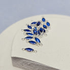 6mm Marquise Birthstone Connector Sterling silver / September - Sapphire