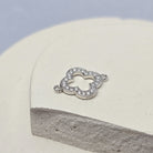Sterling Silver Crystal Hollow Clover Connector