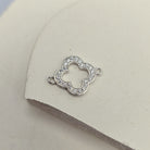 Sterling Silver Crystal Hollow Clover Connector
