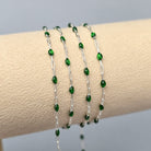 Clear Green Enamel Sunburst & Paperclip Chain - 14k Gold Filled & 925 Sterling Silver 925 Sterling Silver