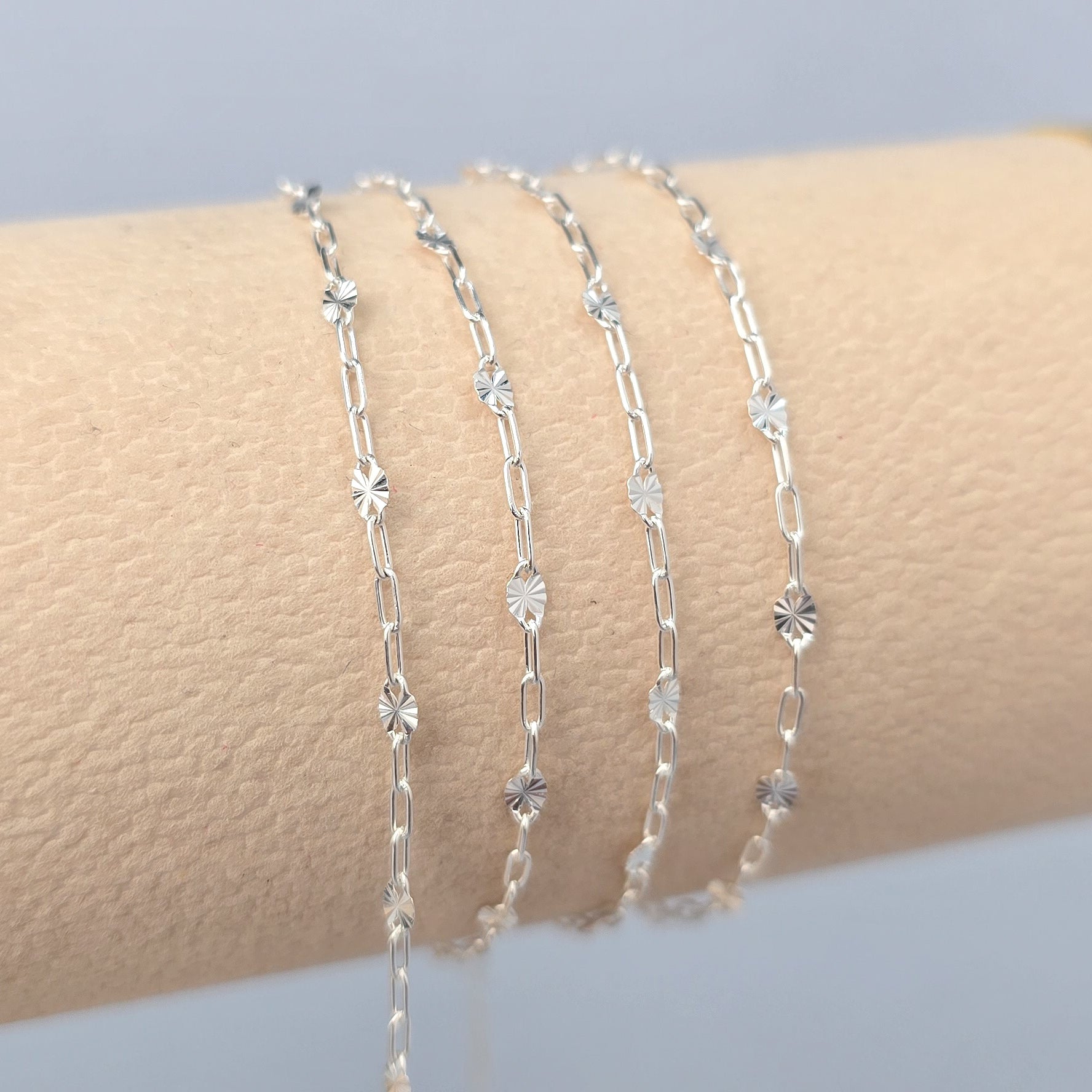 Oval Sunburst & Paperclip Chain - 14k Gold Filled & 925 Sterling Silver 925 Sterling Silver