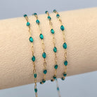 Stained Glass Blue Enamel Sunburst & Paperclip Chain - 14k Gold Filled & 925 Sterling Silver 14k Gold Filled