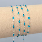 Stained Glass Blue Enamel Sunburst & Paperclip Chain - 14k Gold Filled & 925 Sterling Silver 925 Sterling Silver