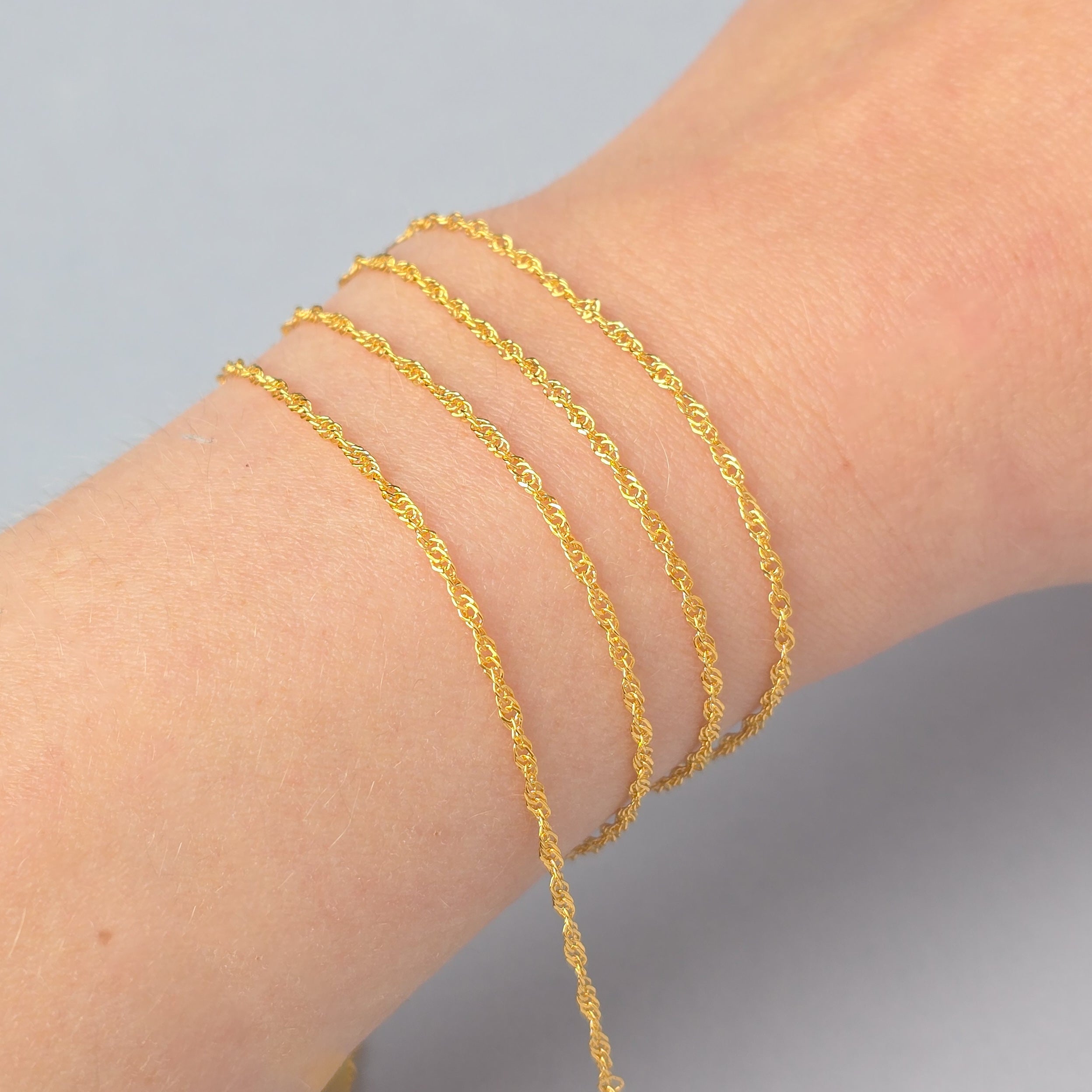 Twisted Curb Chain - 14K Gold Filled & 925 Sterling Silver