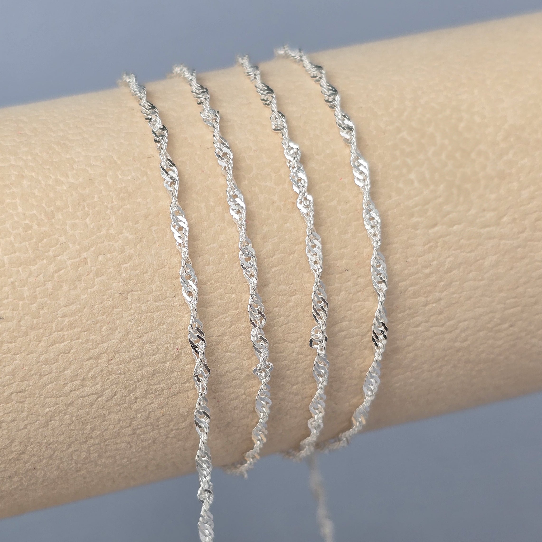 Twisted Curb Chain - 14K Gold Filled & 925 Sterling Silver 925 Sterling Silver / 1 Meter