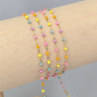 1.5mm Candy Enamel Flat Cable Chain - 925 Sterling Silver & 14k Gold Filled