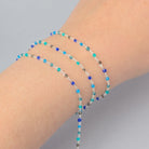 1.5mm Ocean Enamel Flat Cable Chain - 925 Sterling Silver & 14k Gold Filled