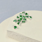 4mm Heart Birthstone Connector Charm Sterling silver / May - Emerald Green