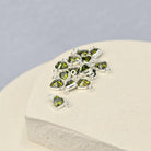 4mm Heart Birthstone Connector Charm Sterling silver / August - Peridot