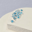 4mm Heart Birthstone Connector Charm Sterling silver / December - Blue Zircon