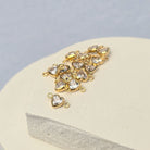 4mm Heart Birthstone Connector Charm 14k Gold Filled / April - Crystal