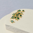 4mm Heart Birthstone Connector Charm 14k Gold Filled / May - Emerald Green