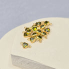 4mm Heart Birthstone Connector Charm 14k Gold Filled / August - Peridot
